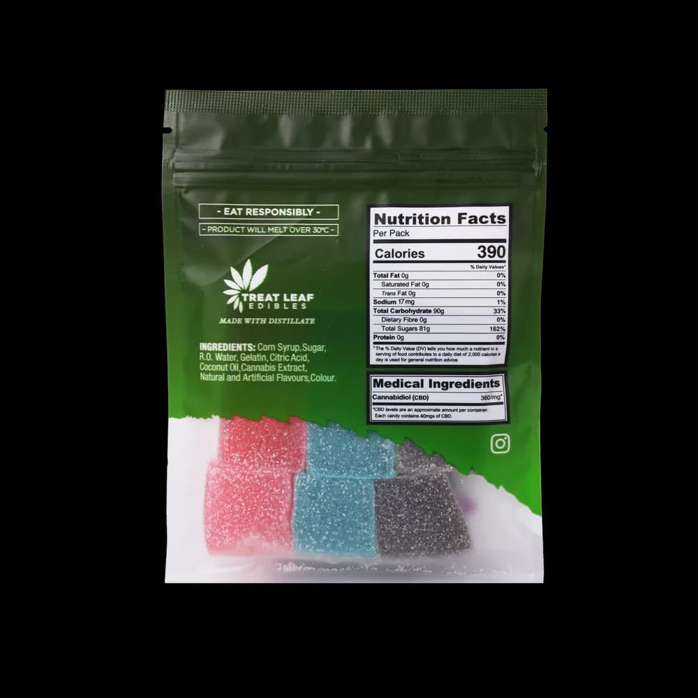 40mg CBD Gummies 9 pack by Treat Leaf Assorted Flavours