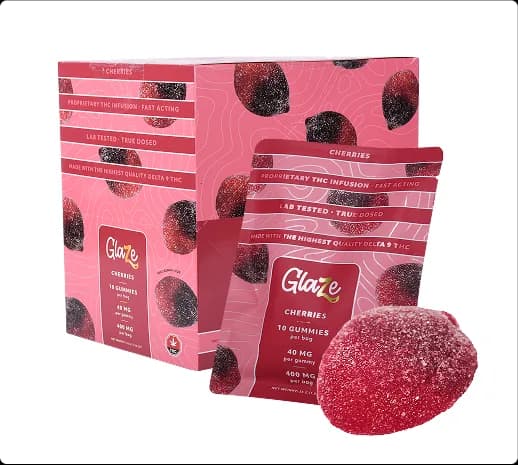 Cherries Box by Glaze - 1 Box, 10 Bags, 400mg Each